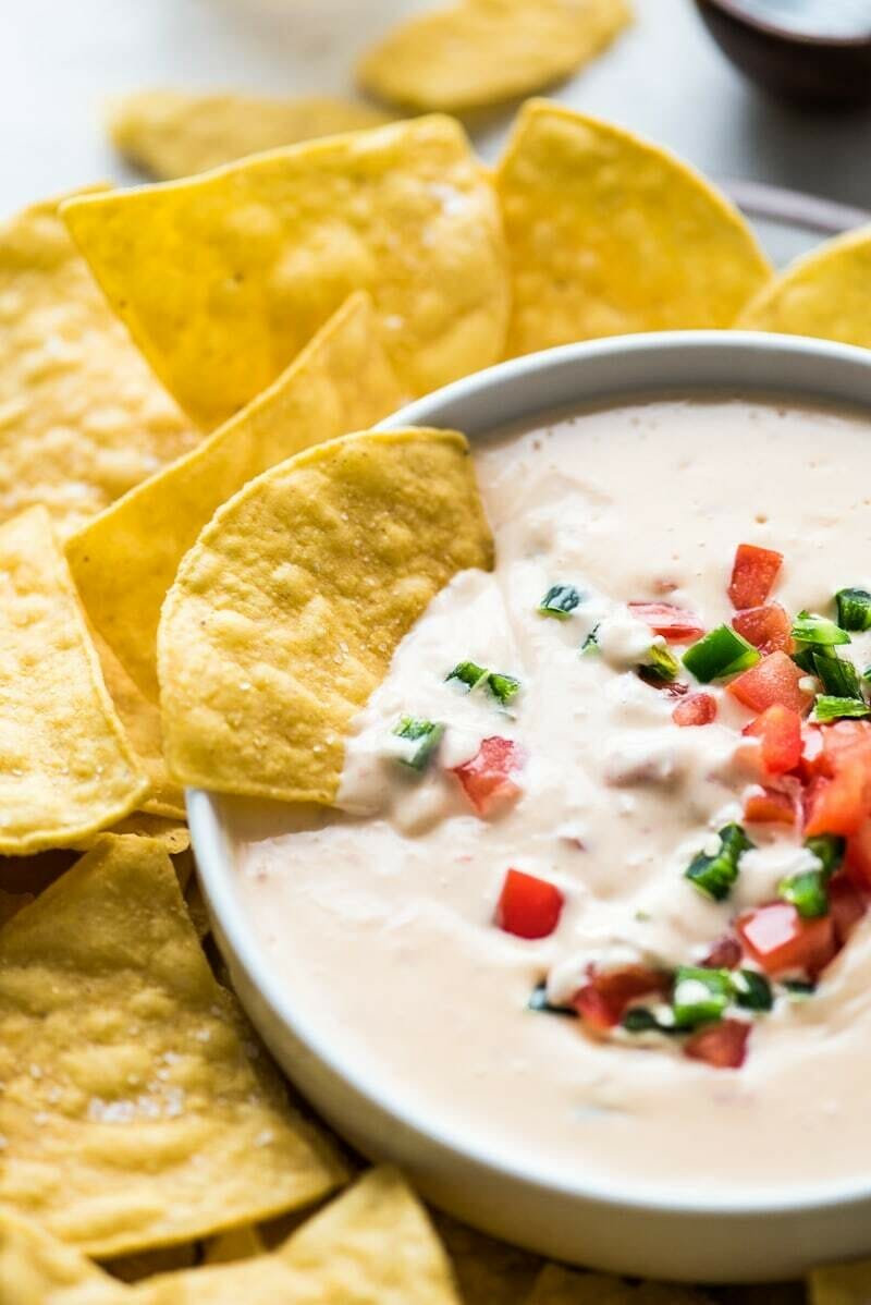 Image of Chips & Queso from Atwater Street Tacos, featuring homemade Authentic Mexican Chips and velvety smooth house-recipe Queso cheese dip. Available for takeout, delivery, or dine-in.
