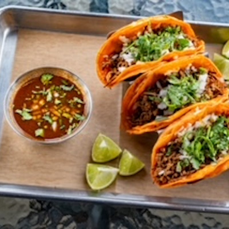 Birria Tacos served at Atwater Street Tacos in Monroe MI and Flat Rock MI